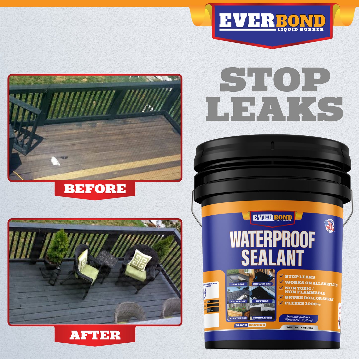 Everbond Liquid Rubber Waterproof Sealant — Flexible Protection for Any Surface