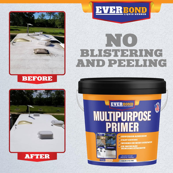 Multipurpose Primer- Waterbase EPDM Roof Coating Primer - Easy To Apply - Non Toxic 1 Gal