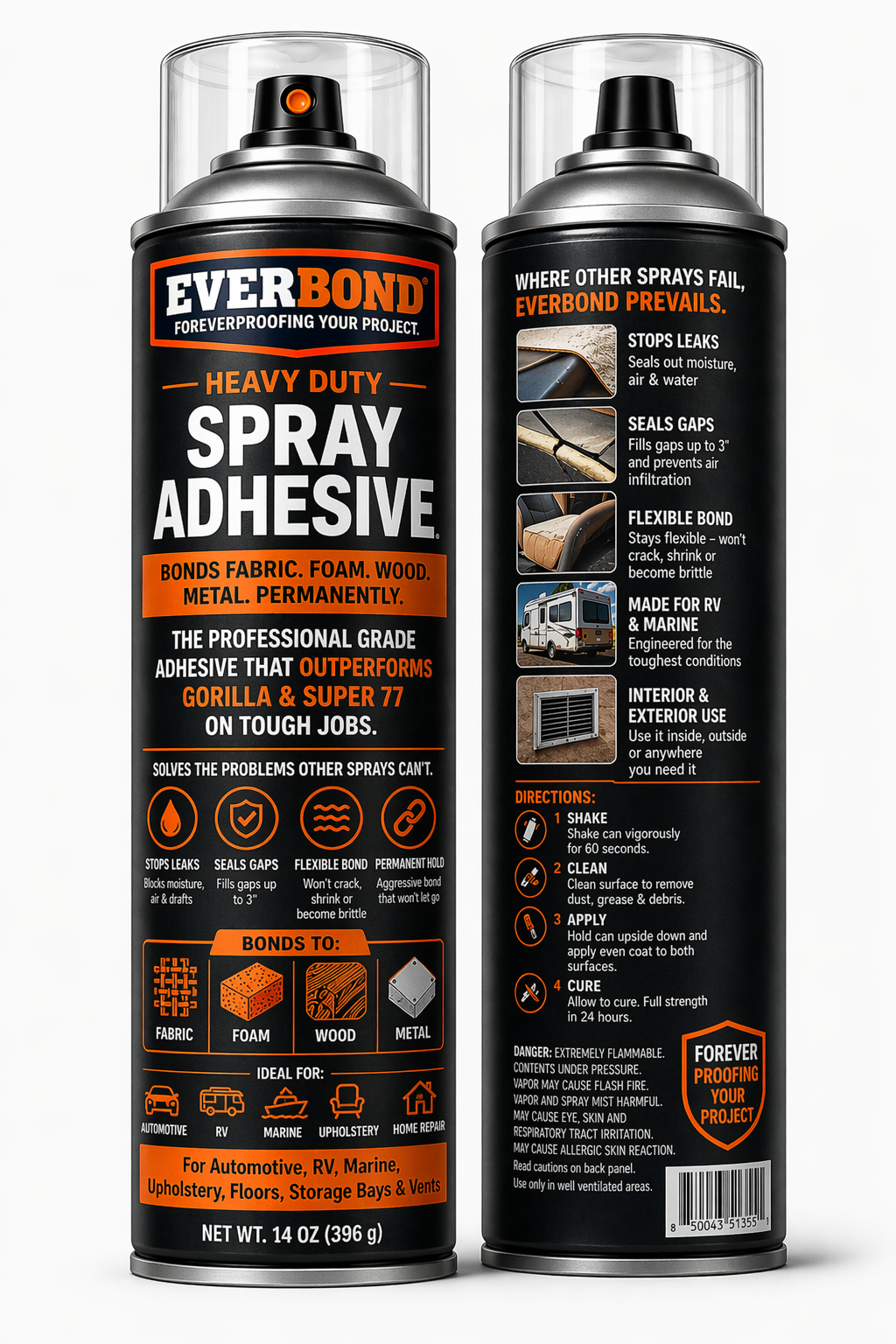 Everbond Heavy Duty Spray Adhesive 14 oz — Industrial Strength, Precision Edge Nozzle