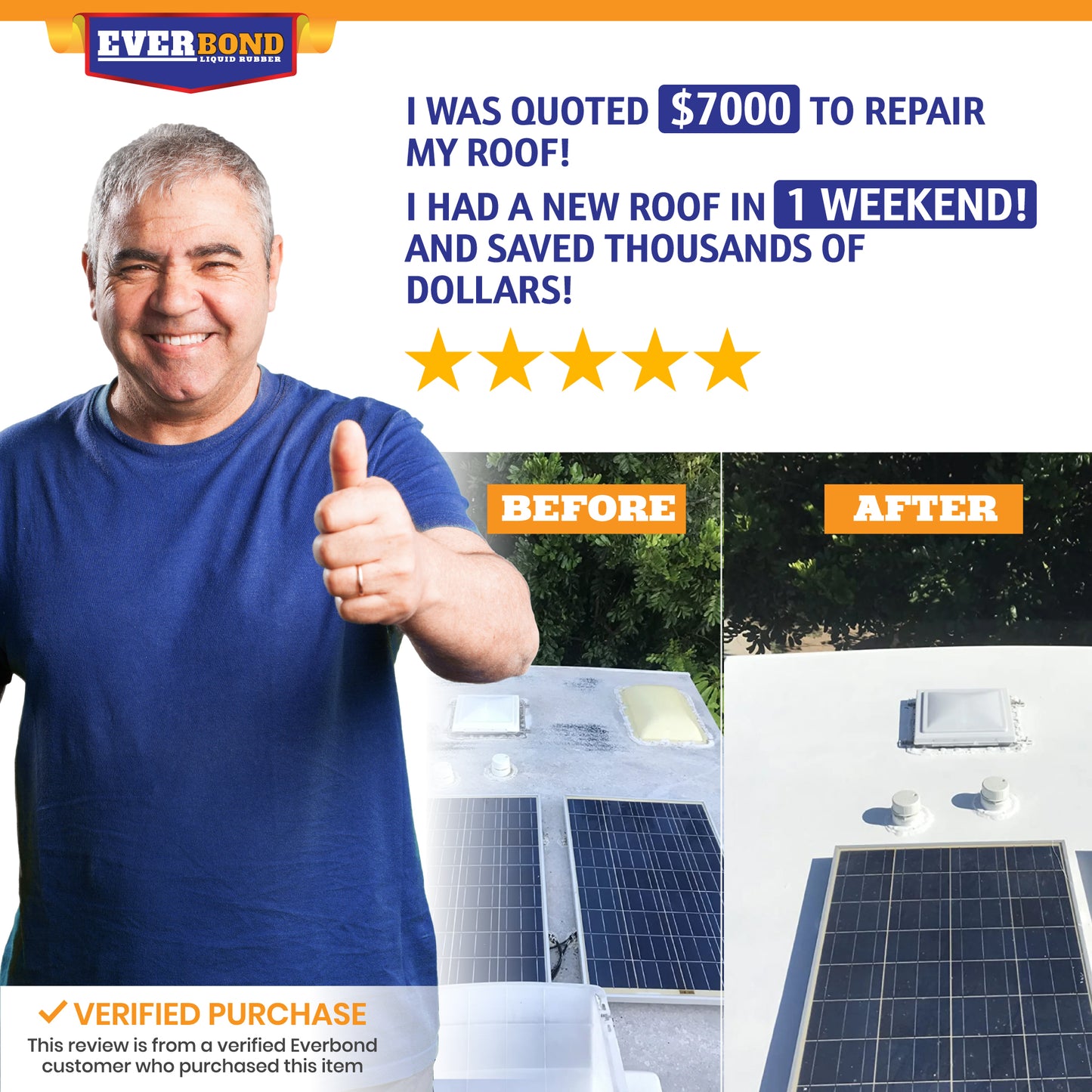 Everbond 1 Gallon RV Roof Coating — Stop Leaks, Prevent Rot, Skip the $5,000 Replacement