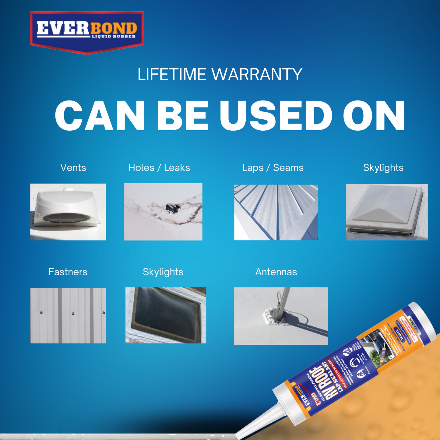 Everbond RV Roof Lap Sealant — Waterproof Seams, Vents & Skylights