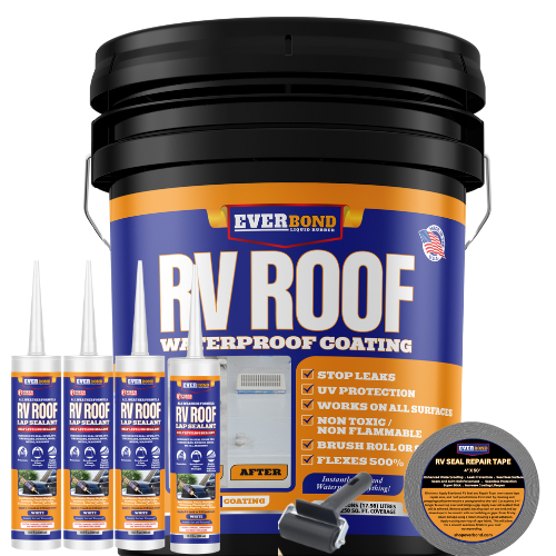 Everbond RV Roof Coating Kit — Complete Roof Restoration System (1 to 5 Gallon)